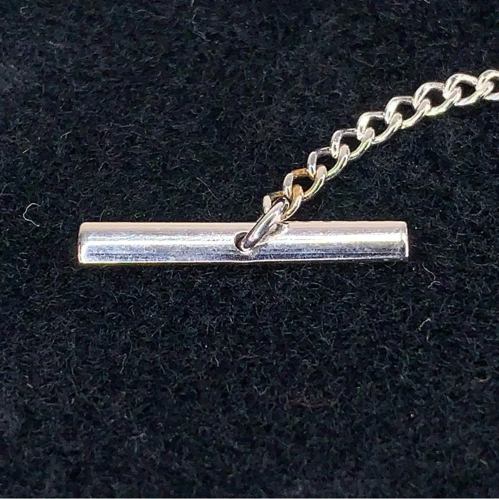 Vintage Anson Sterling Silver Shiner Masonic Rhinestone Lapel Tie Pin Tack Sword
